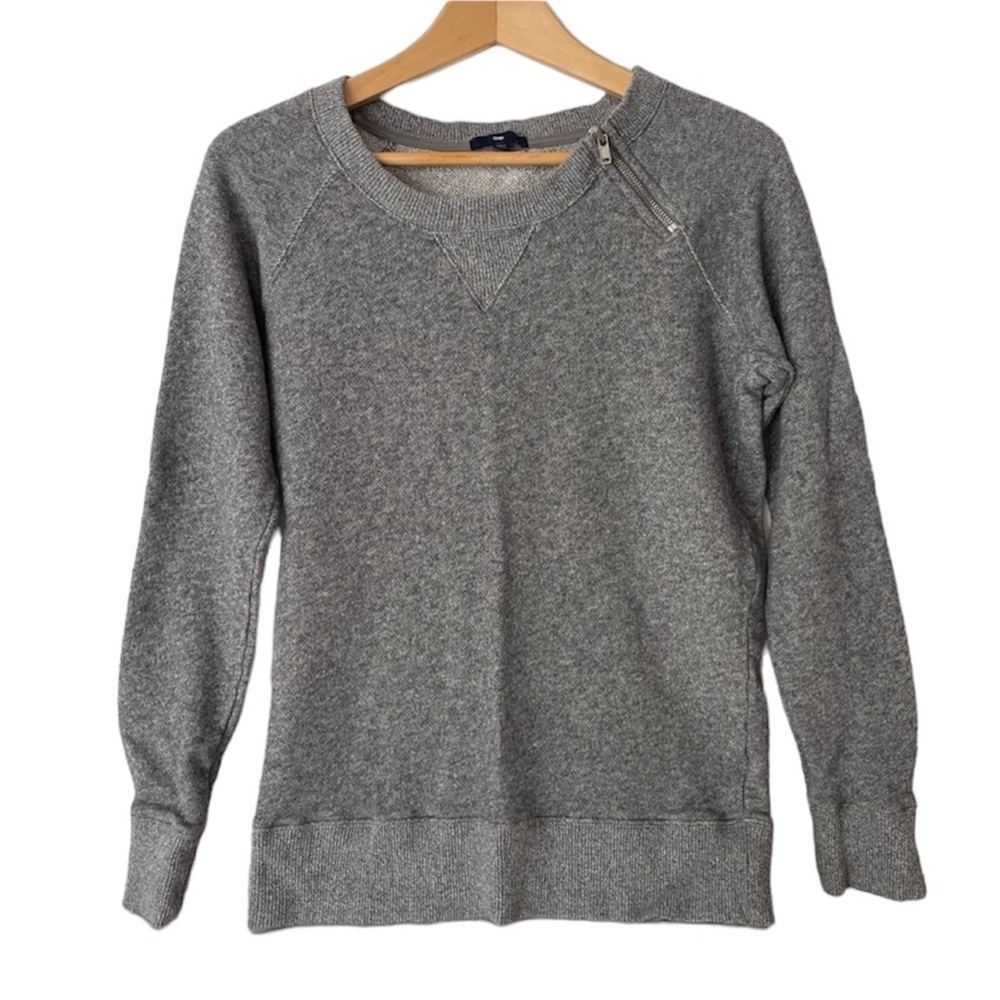 GAP Pullover Sweatshirt Dolman Sleeves Zipper Detail Gray Women’s Size Small